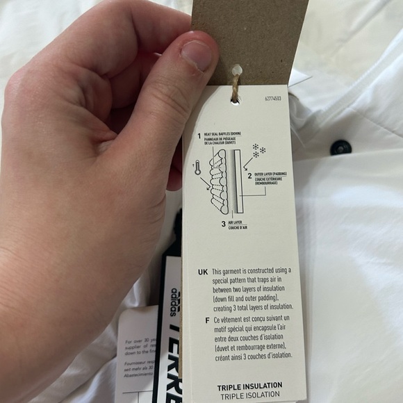 NWT Adidas Terrex My Shelter cold.rdy Jacket Women’s White Puffer Jacket Goose L - Picture 14 of 16